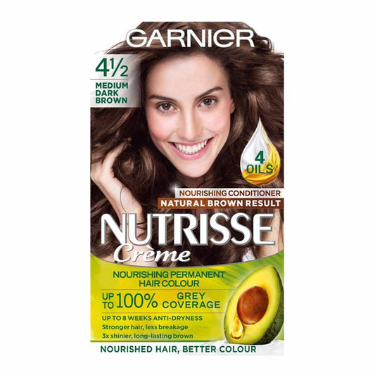 Garnier Nutrisse 4 1/2 Medium Dark Brown Permanent Hair Dye GOODS Boots   