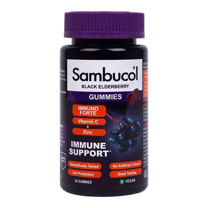 Sambucol Immuno Forte Black Elderberry 30 Gummies GOODS Holland&Barrett   