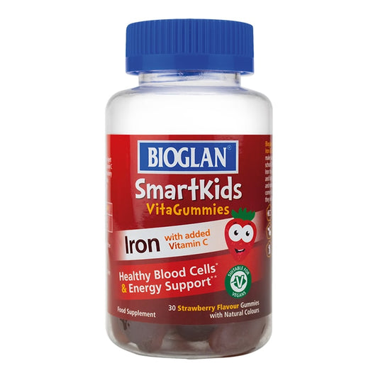 Bioglan SmartKids Iron with Vitamin C 30 Strawberry Flavour Gummies Children's Health Vitamins Holland&Barrett   