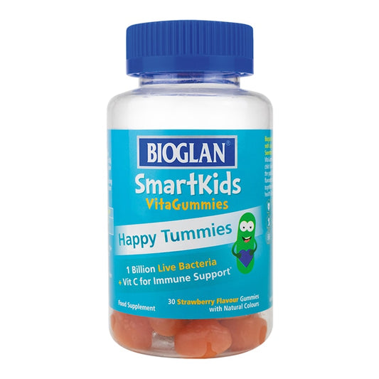 Bioglan SmartKids Happy Tummies 30 Strawberry Flavour Gummies Children's Health Vitamins Holland&Barrett   