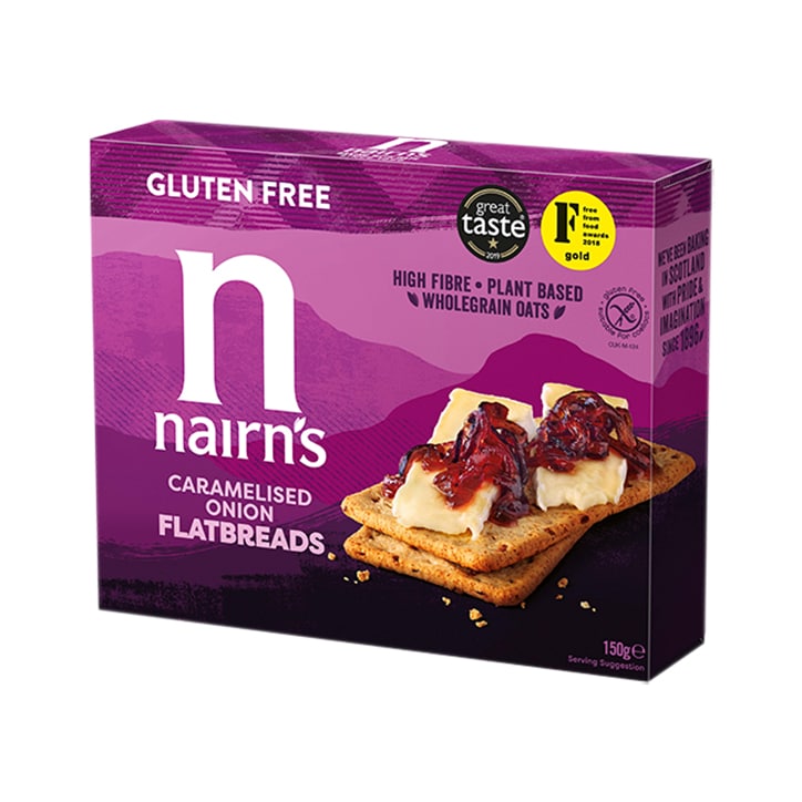 Nairn's Gluten Free Flatbread Caramalised Onion 150g Crackers & Crispbreads Holland&Barrett   