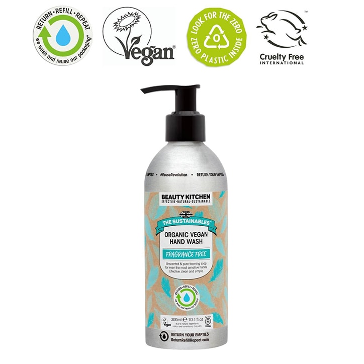 Beauty Kitchen Fragrance Free Organic Hand Wash 300ml Natural Soaps Holland&Barrett   