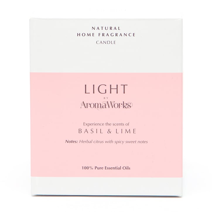 Aromaworks Basil & Lime Soy Wax Candle 220g Home Fragrance Holland&Barrett   