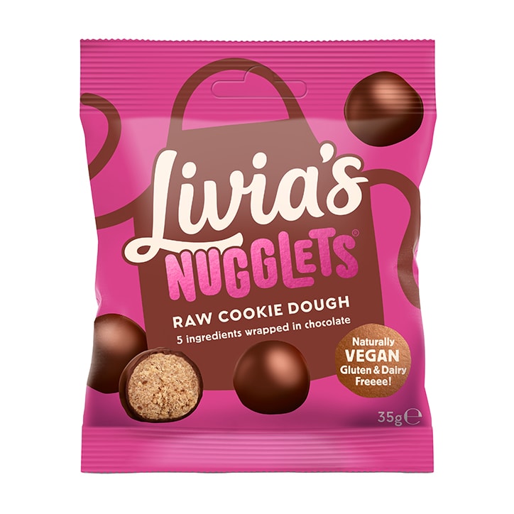 Livia's Cookie Dough Nugglets 35g Chocolate Coated Snacks Holland&Barrett   