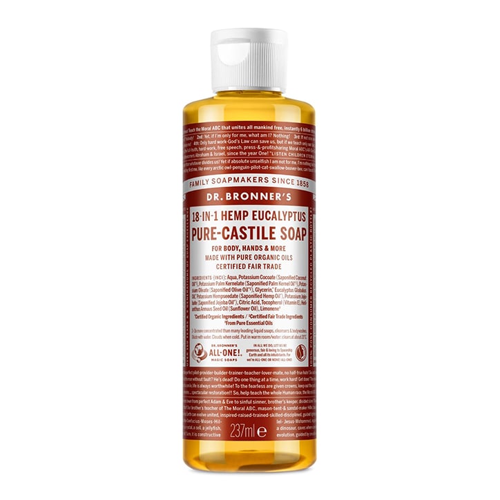 Dr Bronner's Eucalyptus Pure-Castile Liquid Soap 237ml Natural Soaps Holland&Barrett   