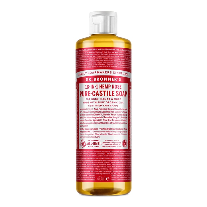 Dr Bronner's Rose Pure-Castile Liquid Soap 473ml