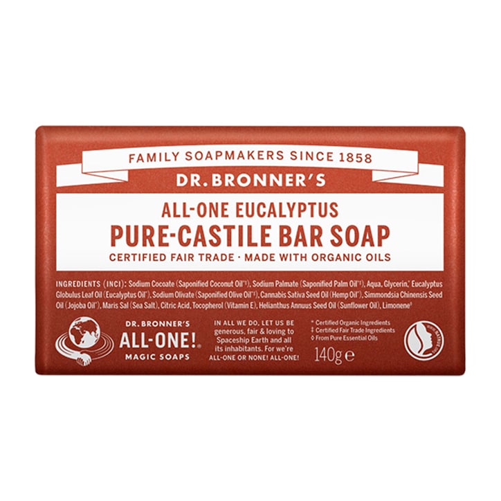 Dr Bronner's - All-One Eucalyptus Pure-Castile Bar Soap 140g Washing & Bathing Holland&Barrett   