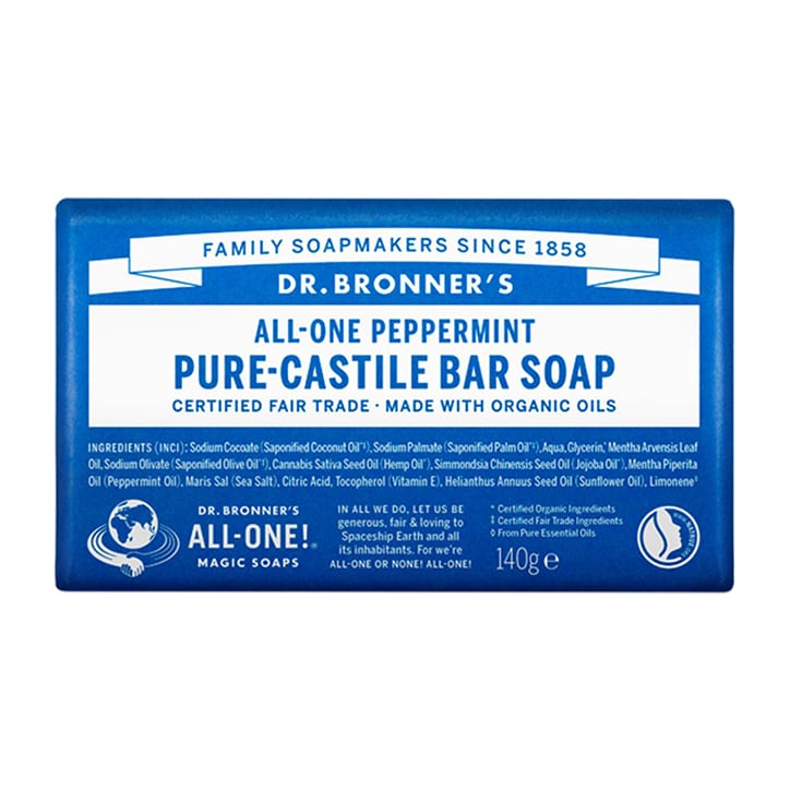 Dr Bronner's - All-One Peppermint Pure-Castile Bar Soap 140g Washing & Bathing Holland&Barrett   