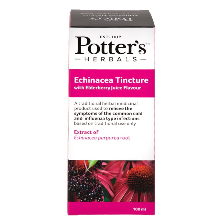 Potters Echinacea Tincture with Elderberry Juice Flavour 100ml Immune Support Supplements Holland&Barrett   