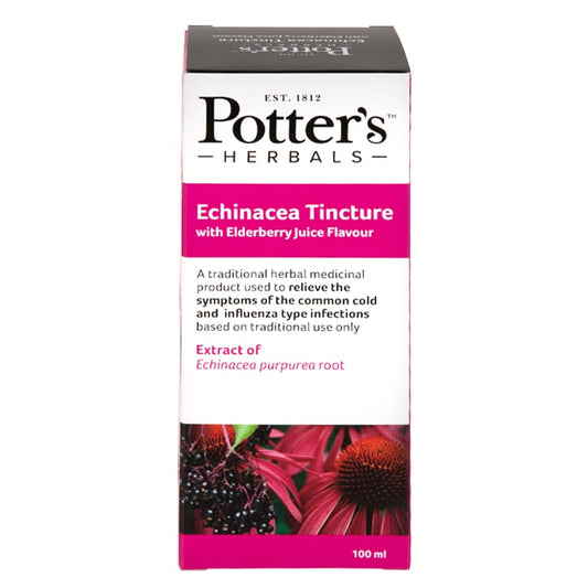 Potters Echinacea Tincture with Elderberry Juice Flavour 100ml Immune Support Supplements Holland&Barrett   