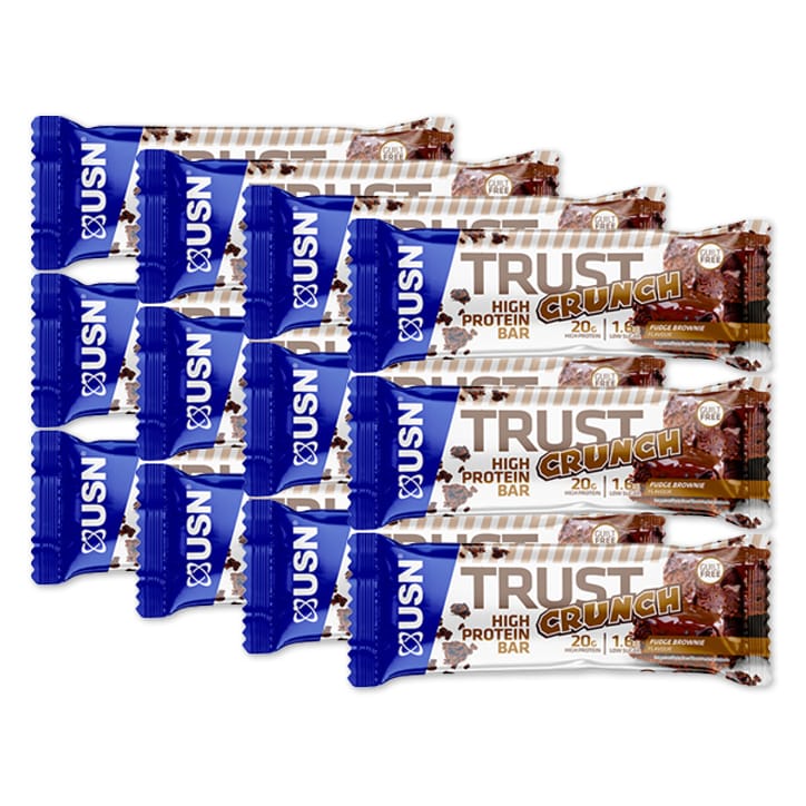 USN Trust Crunch Protein Bar Fudge Brownie 12x60g Protein Bars Holland&Barrett   