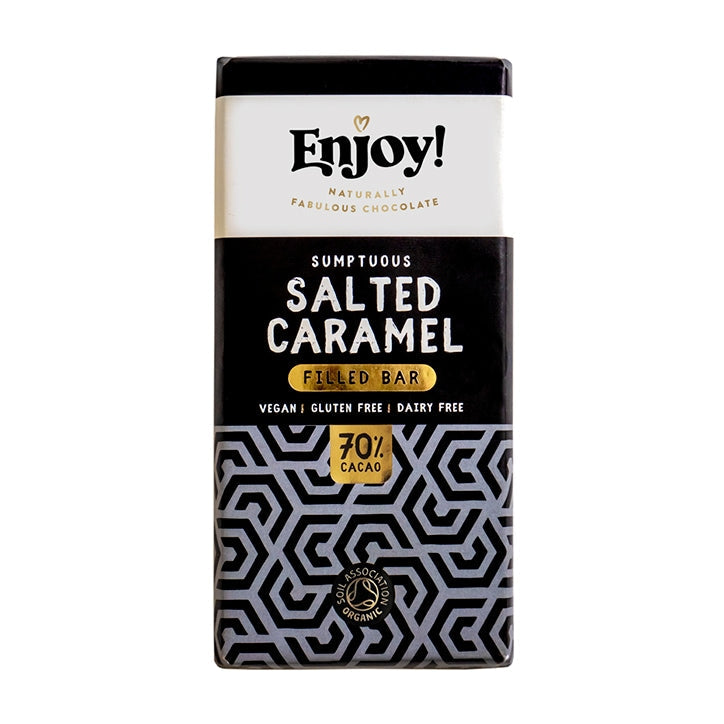 Enjoy! Salted Caramel Filled Vegan Chocolate 70g Chocolate Holland&Barrett   