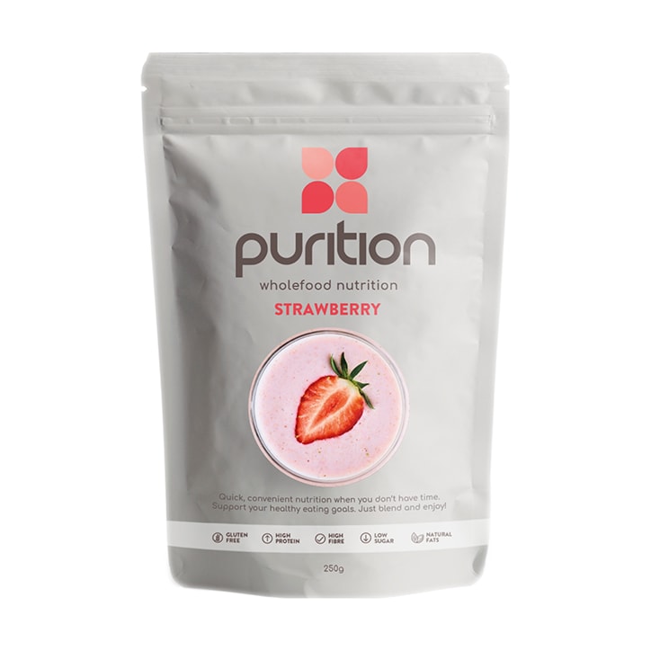 Purition WholeFood Nutrition Strawberry 250g Nutritionally Complete Food Holland&Barrett   