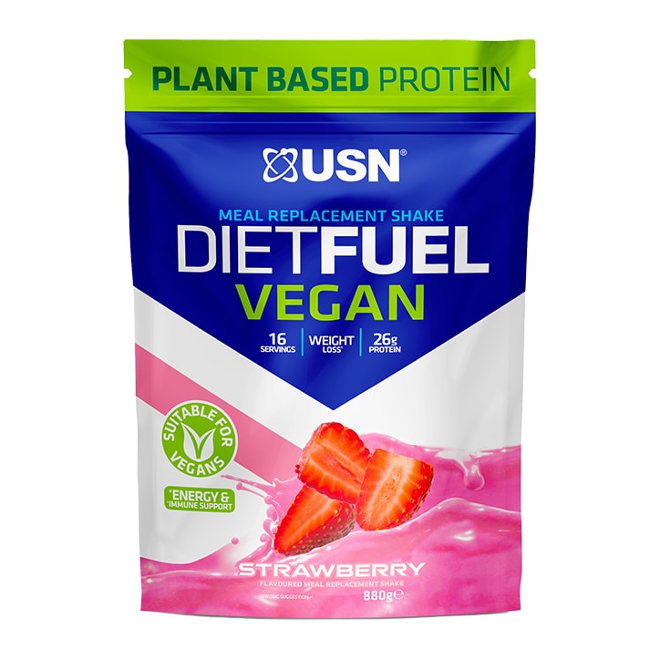 USN Diet Fuel Vegan Meal Replacement Shake Strawberry 880g Vegan Protein Holland&Barrett   