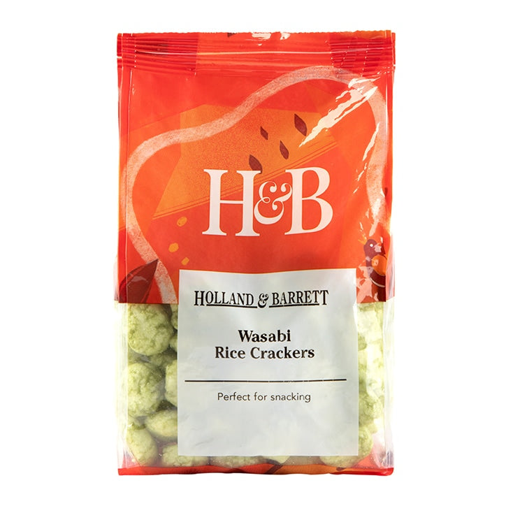 Holland & Barrett Wasabi Rice Crackers 75g Crackers & Crispbreads Holland&Barrett   