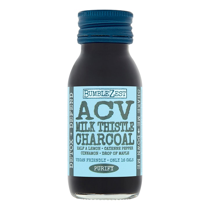 Bumblezest Apple Cider Vinegar, Charcoal & Milk Thistle Drink 60ml Apple Cider Vinegar Holland&Barrett Apple Cider, Charcoal & Milk Thistle  