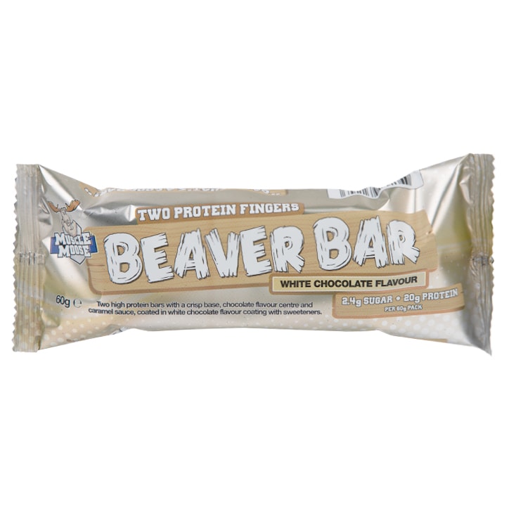 Beaver Bar White Chocolate 60g Protein Bars Holland&Barrett   