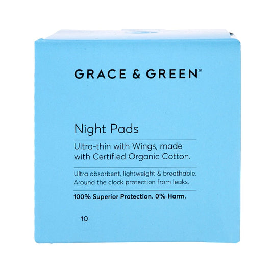 Grace & Green Night Pads 10 pack Feminine Care Holland&Barrett   