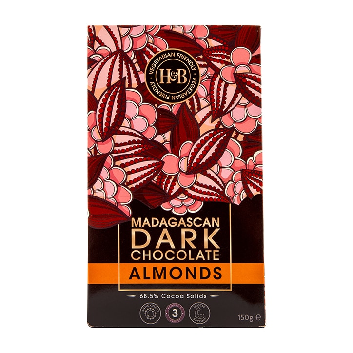 Holland & Barrett Madagascan Dark Chocolate Almonds 150g