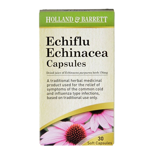 Holland & Barrett Echiflu Echinacea 30 Capsules Echinacea Holland&Barrett   