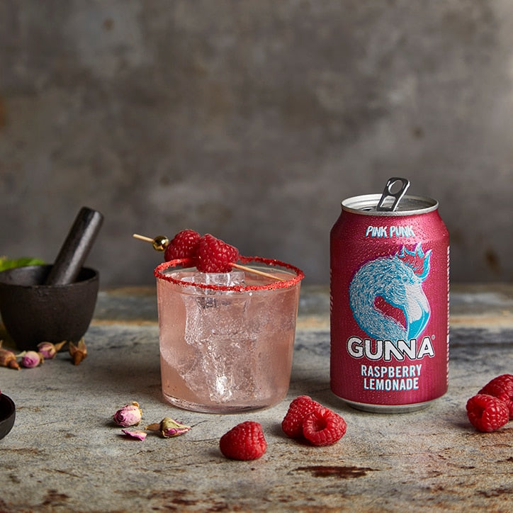 Gunna Pink Punk Raspberry Lemonade 4 x 330ml Soft Drinks Holland&Barrett   