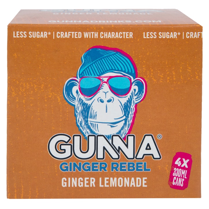 Gunna Original Rebel Ginger Lemonade 4 x 330ml Soft Drinks Holland&Barrett   