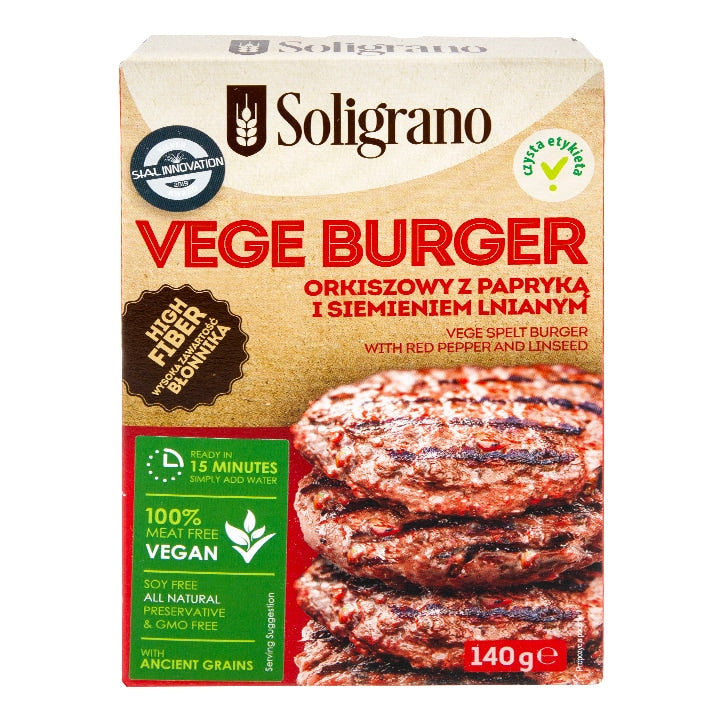 Soligrano Red Pepper & Spelt Burger 140g GOODS Holland&Barrett   