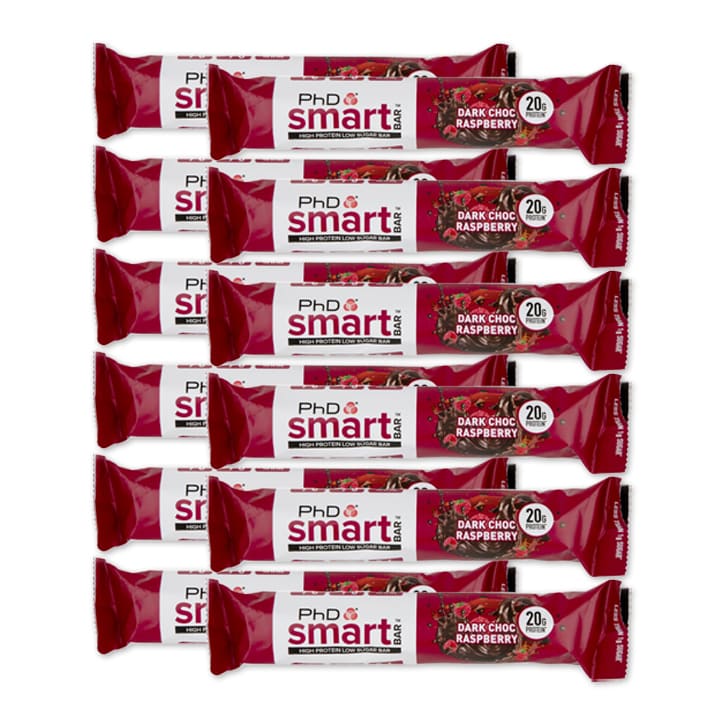 PhD Smart Bar Dark Chocolate & Raspberry 12 x 64g GOODS Holland&Barrett   