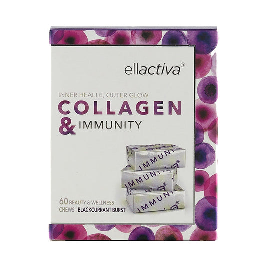 Ellactiva Collagen & Immunity Blackcurrant Flavour 60 Chewables Immune Support Supplements Holland&Barrett   