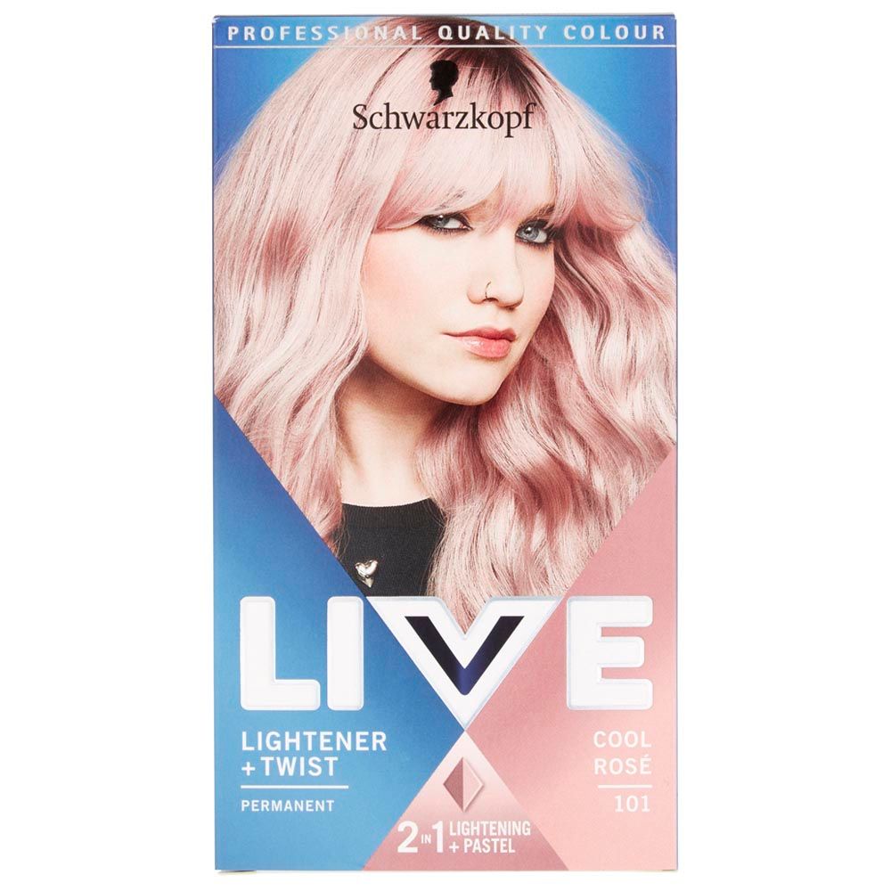 Schwarzkopf LIVE Lightener + Twist Cool Rose 101 Permanent Hair Dye Permanent Hair Dye Boots   