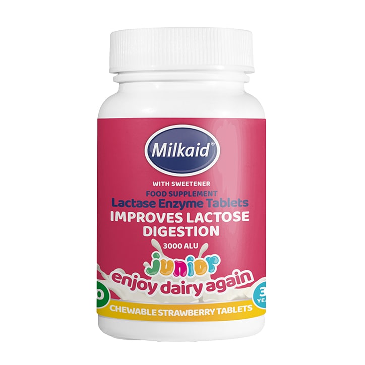 Milkaid Junior Lactase Enzyme Chewable Strawberry 60 Tablets