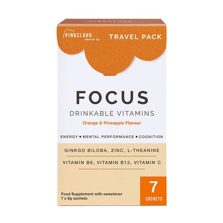 Pink Cloud Focus Drinkable Vitamins Orange & Pineapple 7 Sachets GOODS Holland&Barrett   