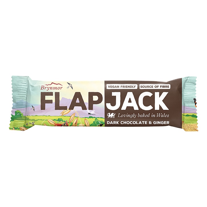 Brynmor Gluten Free Dark Chocolate Ginger Flapjack 40g Flapjacks Holland&Barrett   