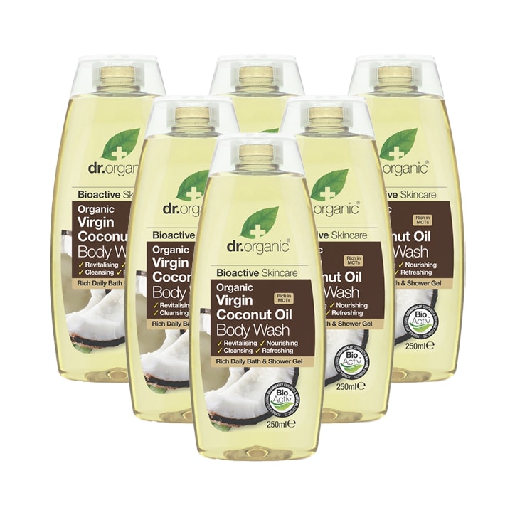 Dr Organic Organic Virgin Coconut Oil Body Wash Bundle 6 x 250ml