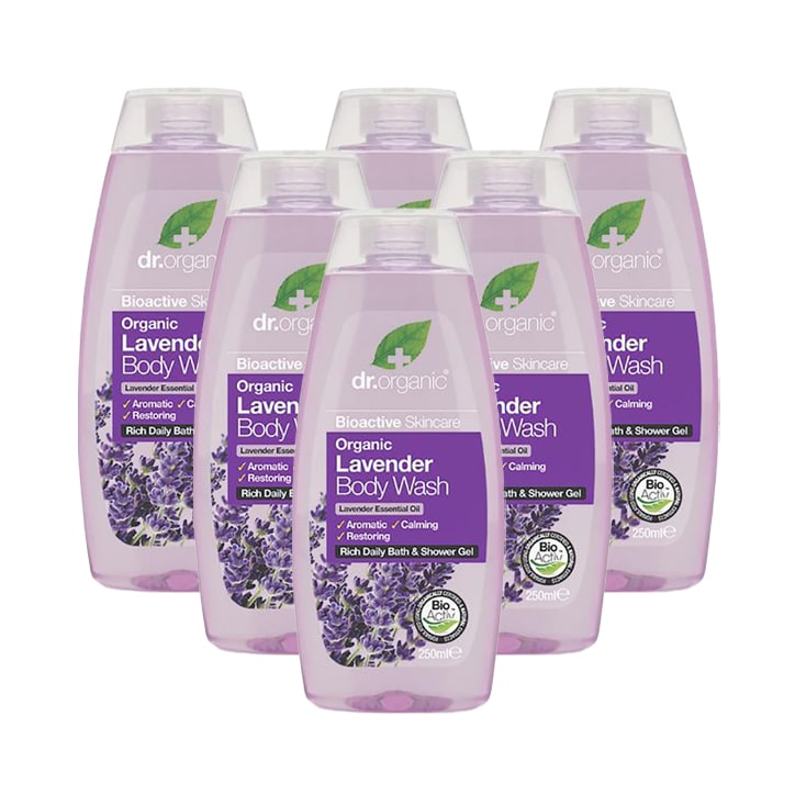 Dr Organic Lavender Bodywash Bundle 6 x 250ml Washing & Bathing Holland&Barrett   