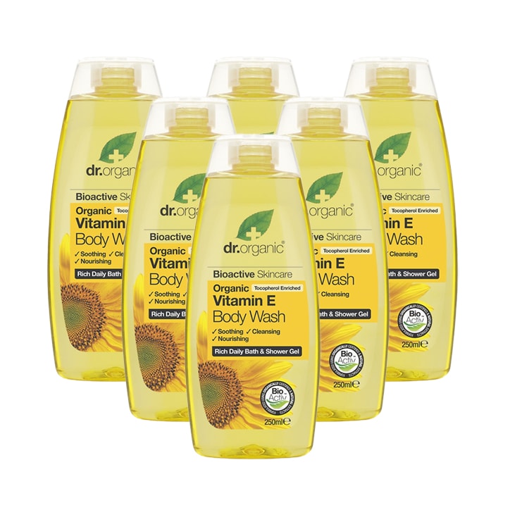 Dr Organic Vitamin E Bodywash Bundle 6 x 250ml GOODS Holland&Barrett   