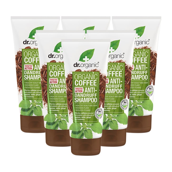 Dr Organic Coffee Anti-Dandruff Shampoo Bundle 6 x 200ml GOODS Holland&Barrett   