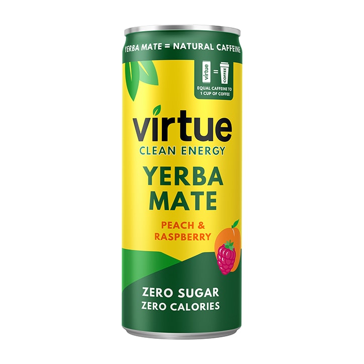 Virtue Yerba Mate - Peach & Raspberry 250ml GOODS Holland&Barrett   