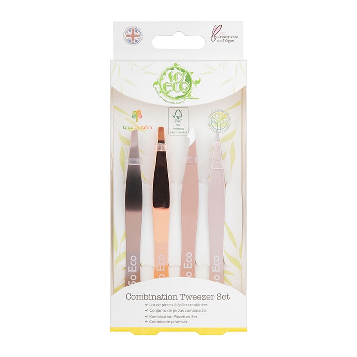 So Eco 4-Piece Rose Gold Tweezer Set GOODS Holland&Barrett   