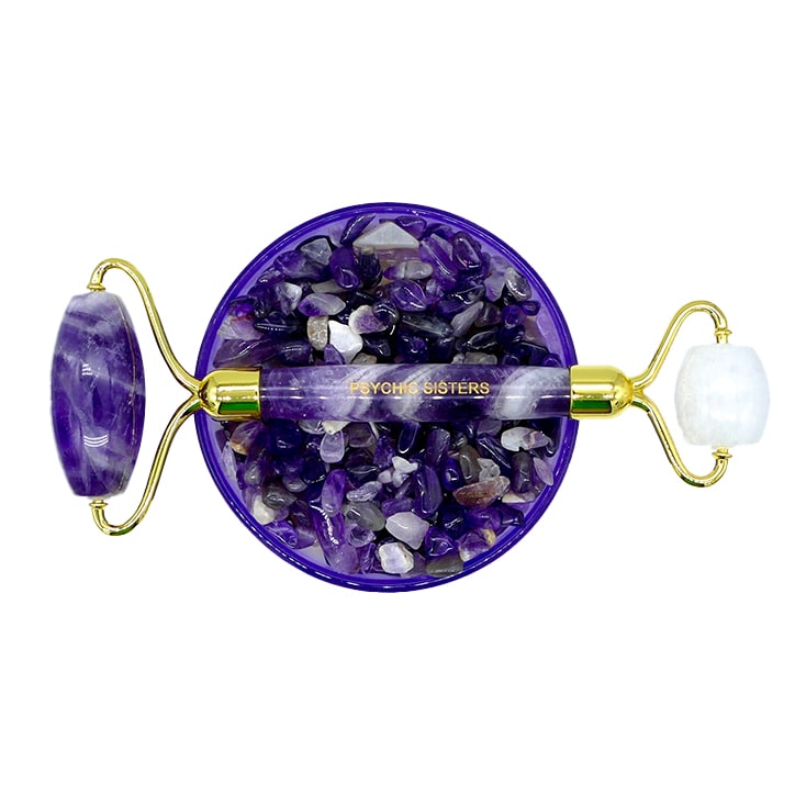 Psychic Sisters Amethyst and Clear Facial Roller GOODS Holland&Barrett   