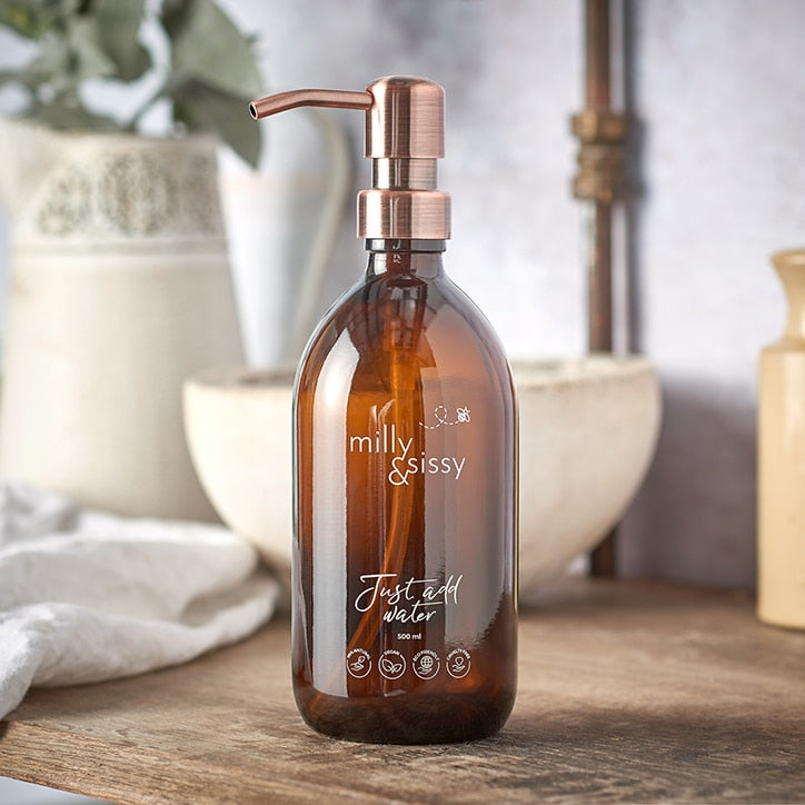 milly&sissy British Made Glass Bottle With Bronzed Pump