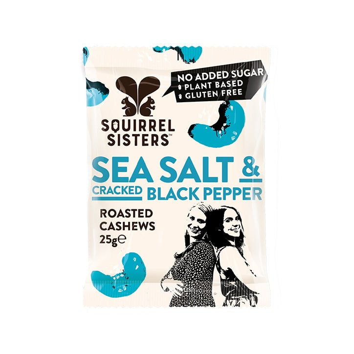 Squirrel Sisters Sea Salt & Black Pepper Cashews 25g GOODS Holland&Barrett   