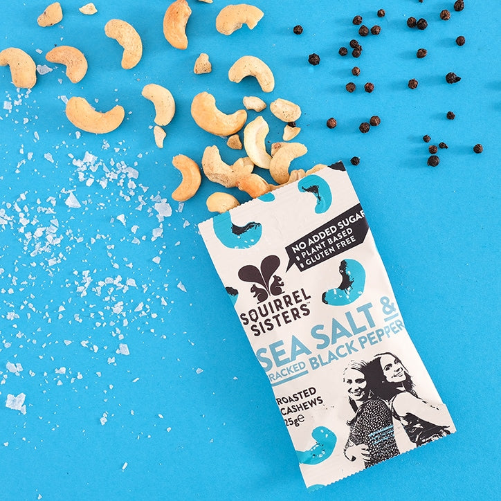 Squirrel Sisters Sea Salt & Black Pepper Cashews 25g