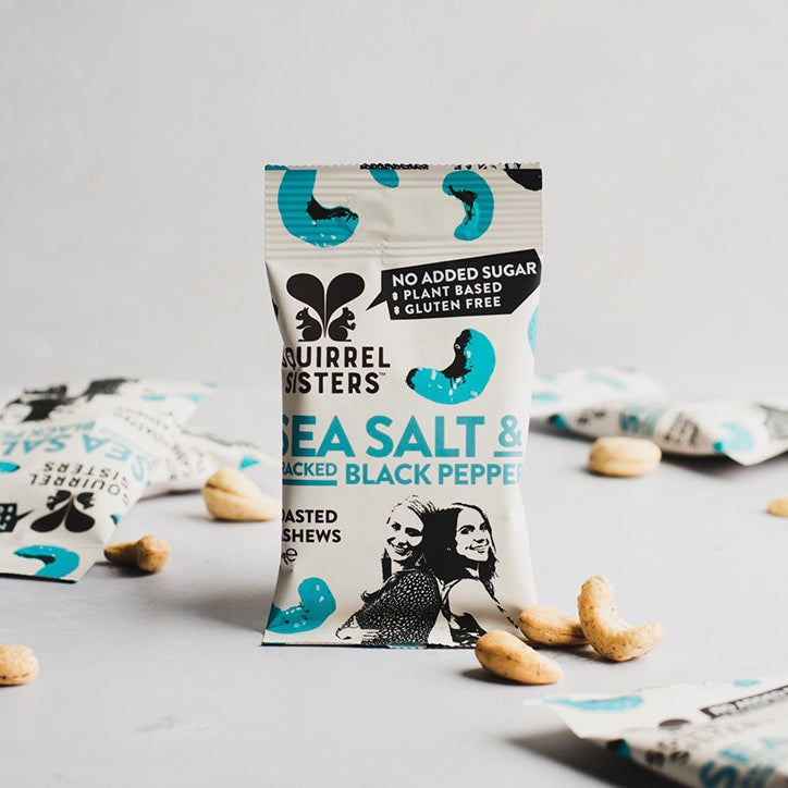 Squirrel Sisters Sea Salt & Black Pepper Cashews 25g GOODS Holland&Barrett   