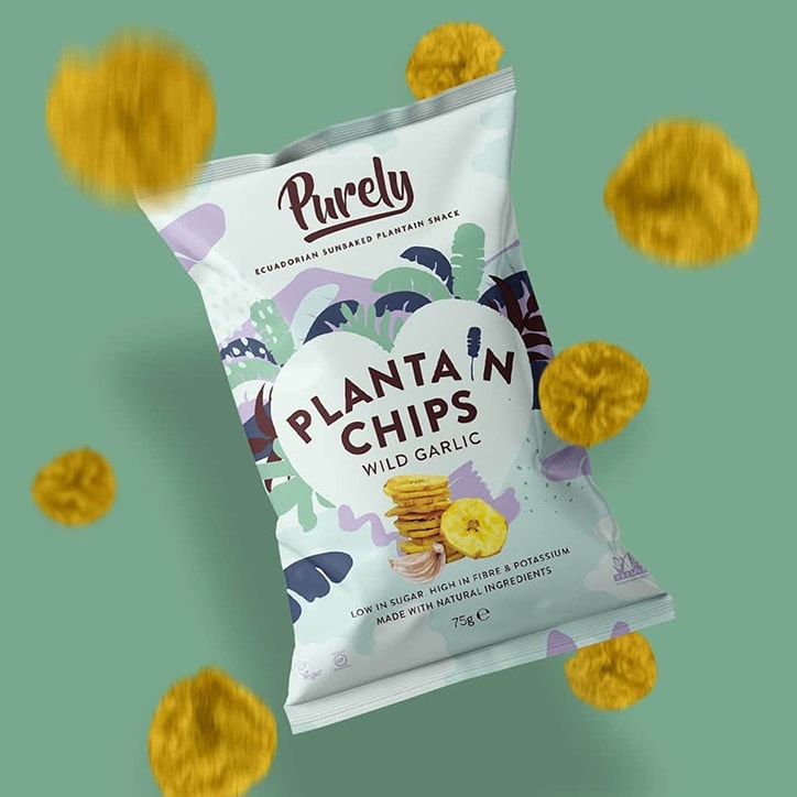 Purely Plantain Chips Wild Garlic 75g Crisps & Chips Holland&Barrett   