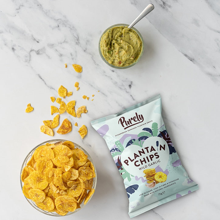 Purely Plantain Chips Wild Garlic 75g Crisps & Chips Holland&Barrett   