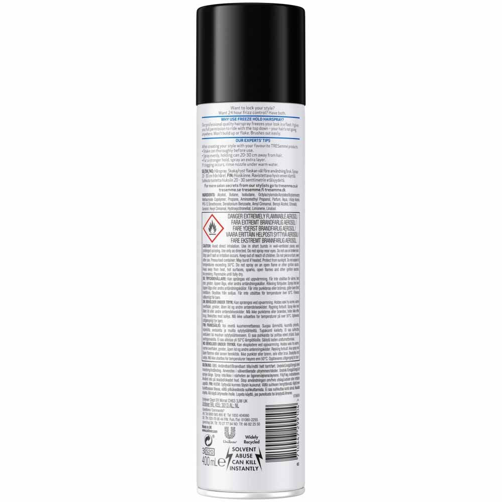 TRESemme Freeze Hold Hairspray 400ml Hairspray Boots   