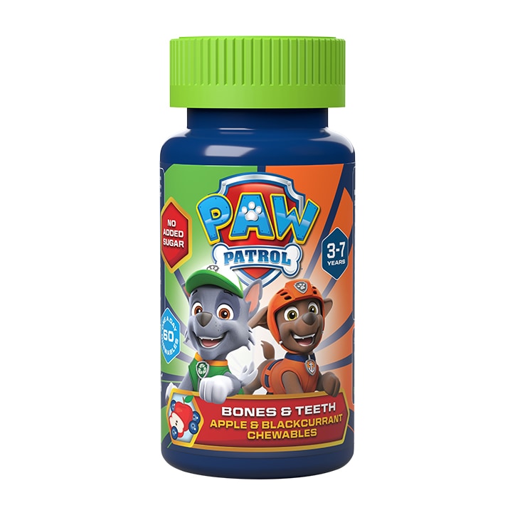 PAW Patrol Nickelodeon Bones & Teeth Apple & Blackcurrant 60 Chewables GOODS Holland&Barrett   