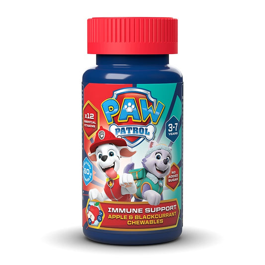 PAW Patrol Nickelodeon Immune Support Apple & Blackcurrant 60 Chewables Children's Health Vitamins Holland&Barrett   