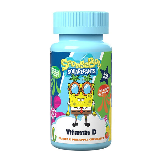 SpongeBob SquarePants Nickelodeon Vitamin D Orange & Pineapple 60 Chewables Children's Health Vitamins Holland&Barrett   